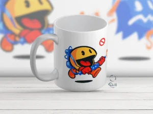 Taza Blanca 11oz Pac-Man Cazafantasmas – Diseño Clásico y Divertido