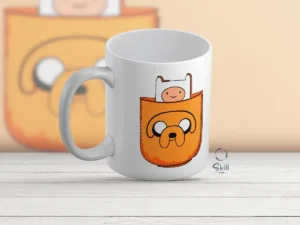 Taza Blanca 11oz Finn y Jake - Hora de Aventura ☕✨