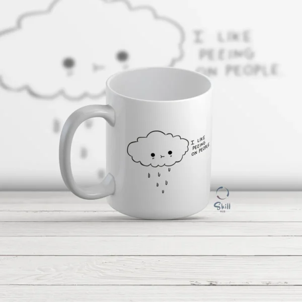 Taza Blanca 11oz Anubecita Sonrojada - ¡Divertida y Lluviosa! ☔✨