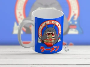 Taza Blanca 11oz Totoro Comiendo Ramen - ¡Mucha Magia en Cada Sorbo! 🍜✨