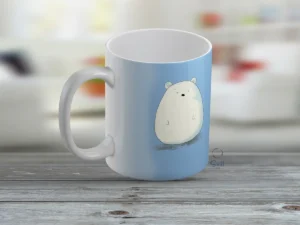 Taza Blanca 11oz – Ositos Polares en Nieve ❄️🐻‍❄️