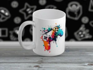 Taza Blanca 11oz – Gamer Artístico 🎮✨