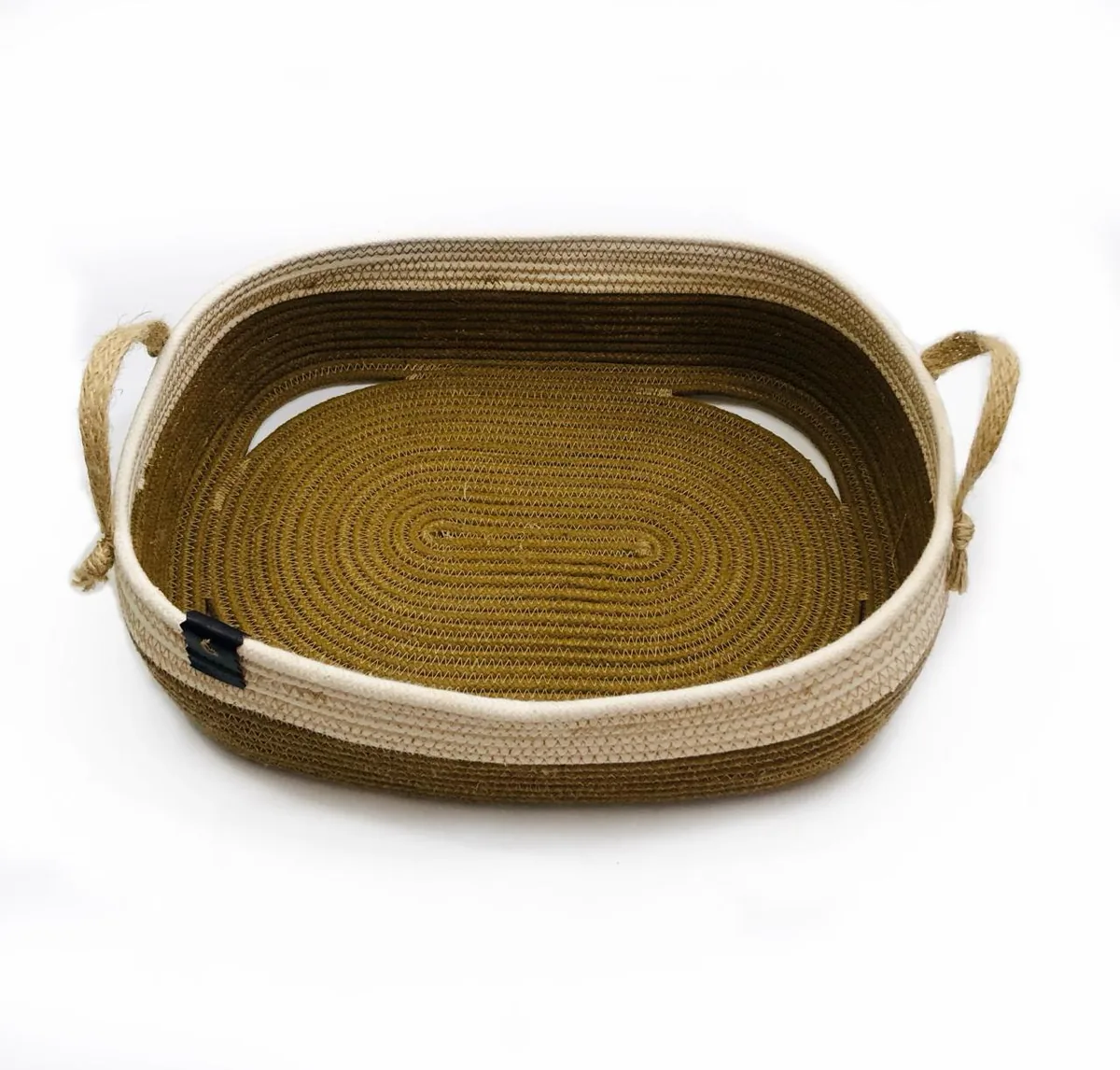 🧺 Canasta Organizadora Ovalada Bicolor con Asas 30x20x13 cm ✨ - Imagen 2