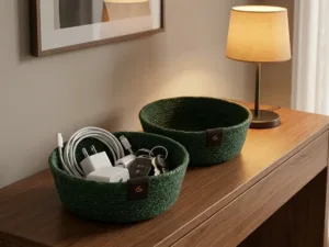 🌿 Pack 2 Cestas Organizadoras de Henequén Verde 🧺