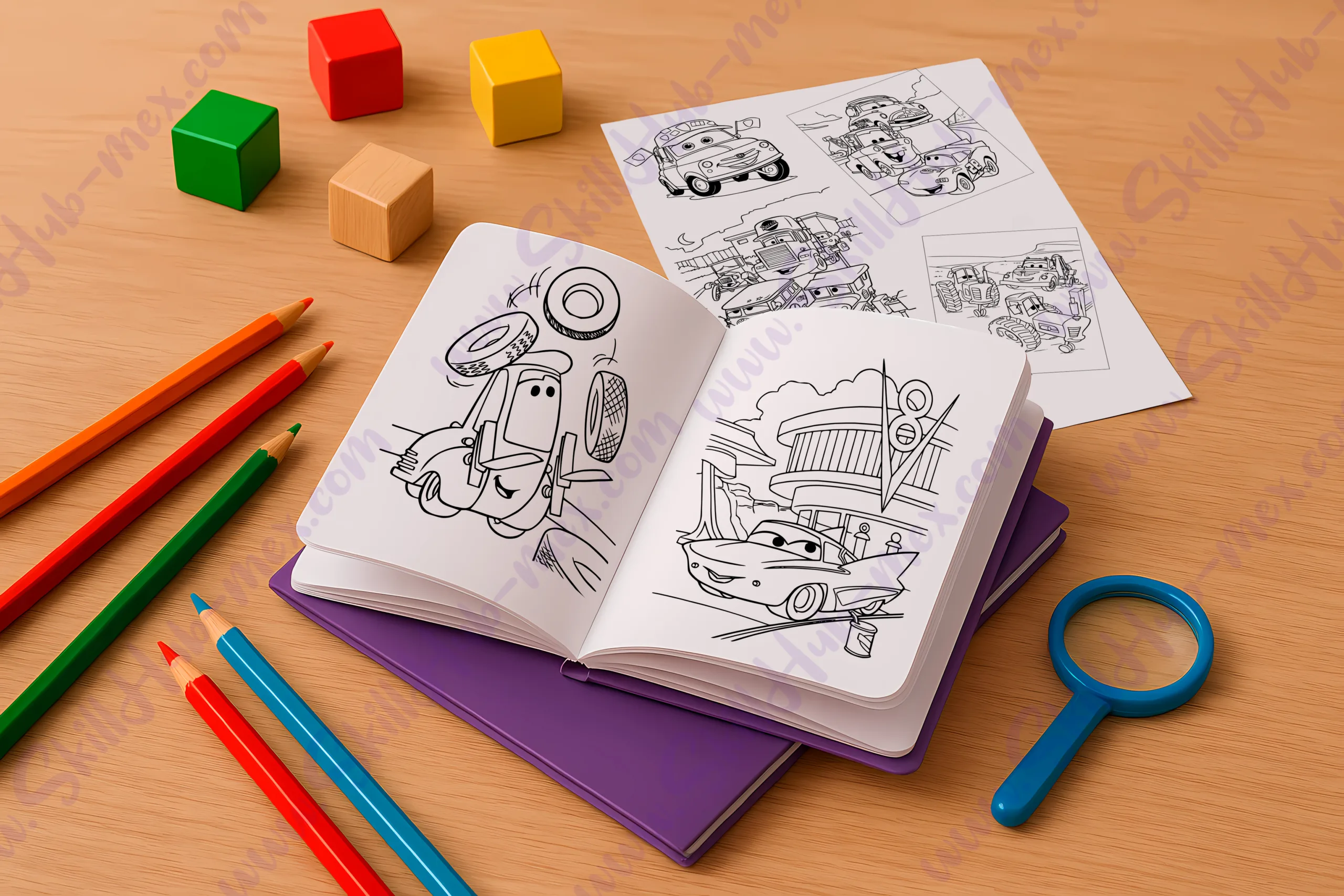 🏎️ Libro para Colorear Cars 16 Pág. Laminado Fiesta 🚗 (Digital) - Imagen 2