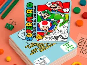 🍄Libro para Colorear Super Mario Bros 16 Pág. Fiesta 🍄 (Físico)