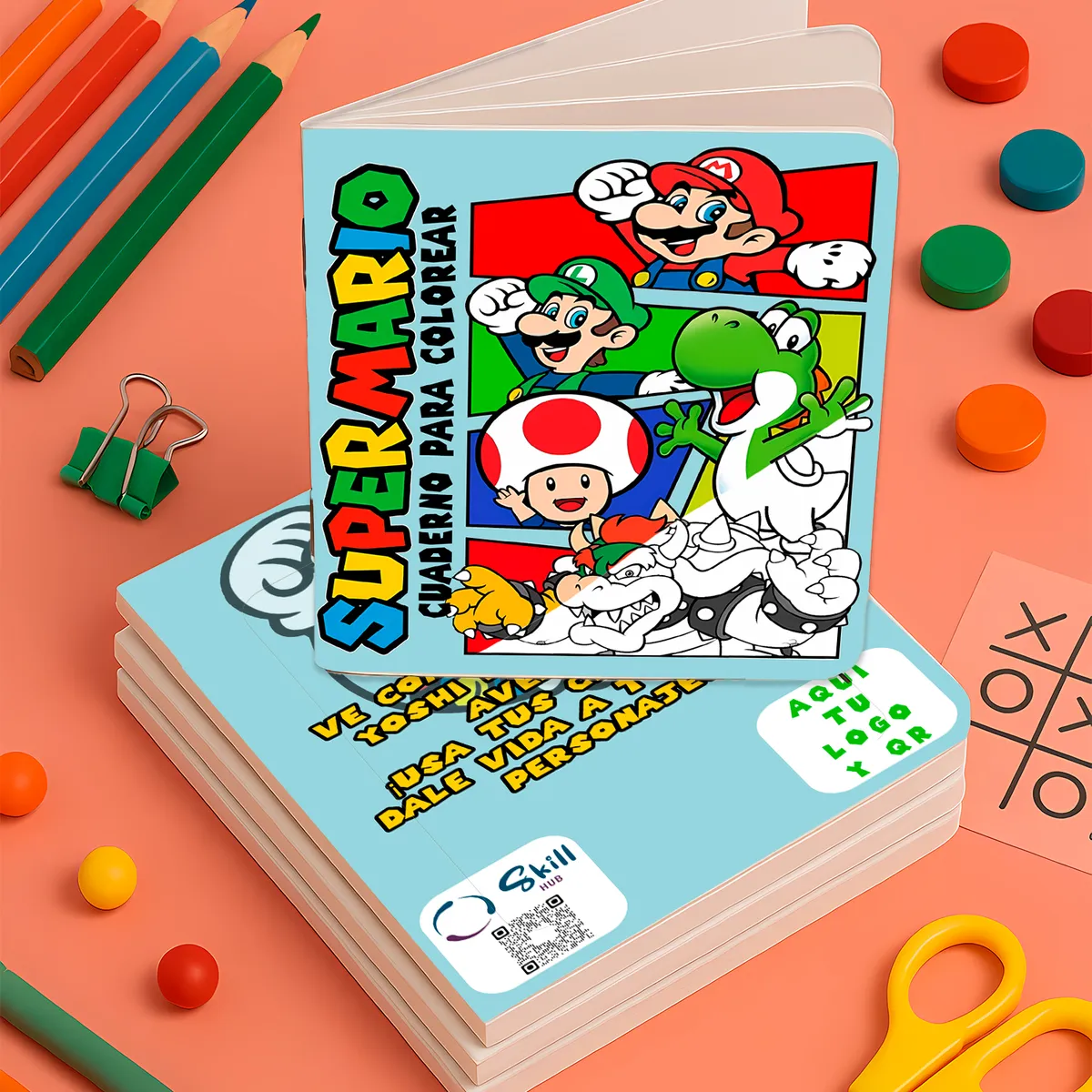 🍄Libro para Colorear Super Mario Bros 16 Pág. Fiesta 🍄(Digital) - Imagen 3