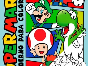 🍄Libro para Colorear Super Mario Bros 16 Pág. Fiesta 🍄(Digital)
