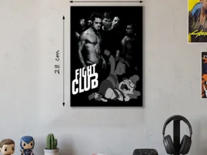 Póster Metálico Mashup Lilo y El Club de la Pelea - Cuadro de Metal Parodia 21x28 cm