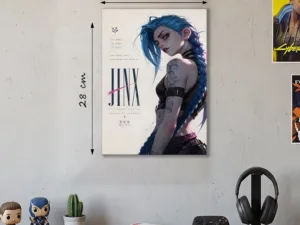 Póster Metálico Jinx Arcane League of Legends - Cuadro de Metal Gamer 21x28 cm