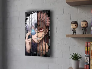 Póster Metálico Yuji Itadori y Satoru Gojo Jujutsu Kaisen - Cuadro de Metal 21x28 cm