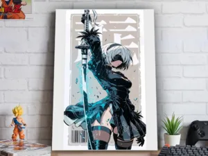 Póster Metálico 2B NieR Automata - Cuadro de Metal Gamer Sublimado 21x28 cm