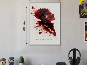 Póster Metálico Ryomen Sukuna Rey de las Maldiciones Jujutsu Kaisen - Cuadro de Metal 21x28 cm