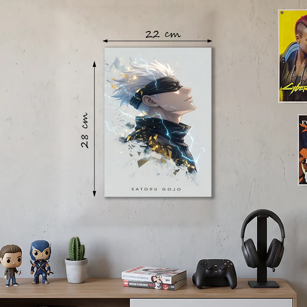 Póster Metálico Satoru Gojo Pensativo Jujutsu Kaisen - Cuadro de Metal 21x28 cm - Imagen 4