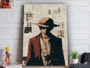 Póster Metálico Monkey D. Luffy One Piece Anime - Cuadro de Metal 21x28 cm