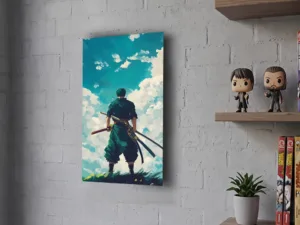 Póster Metálico Roronoa Zoro de Espaldas One Piece - Cuadro de Metal 21x28 cm