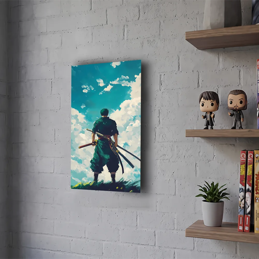 Póster Metálico Roronoa Zoro de Espaldas One Piece - Cuadro de Metal 21x28 cm
