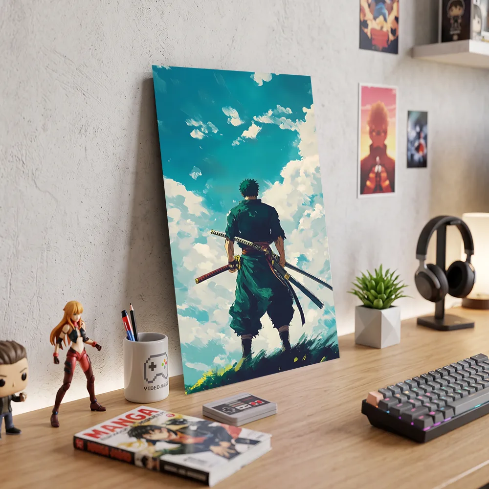 Póster Metálico Roronoa Zoro de Espaldas One Piece - Cuadro de Metal 21x28 cm - Imagen 3