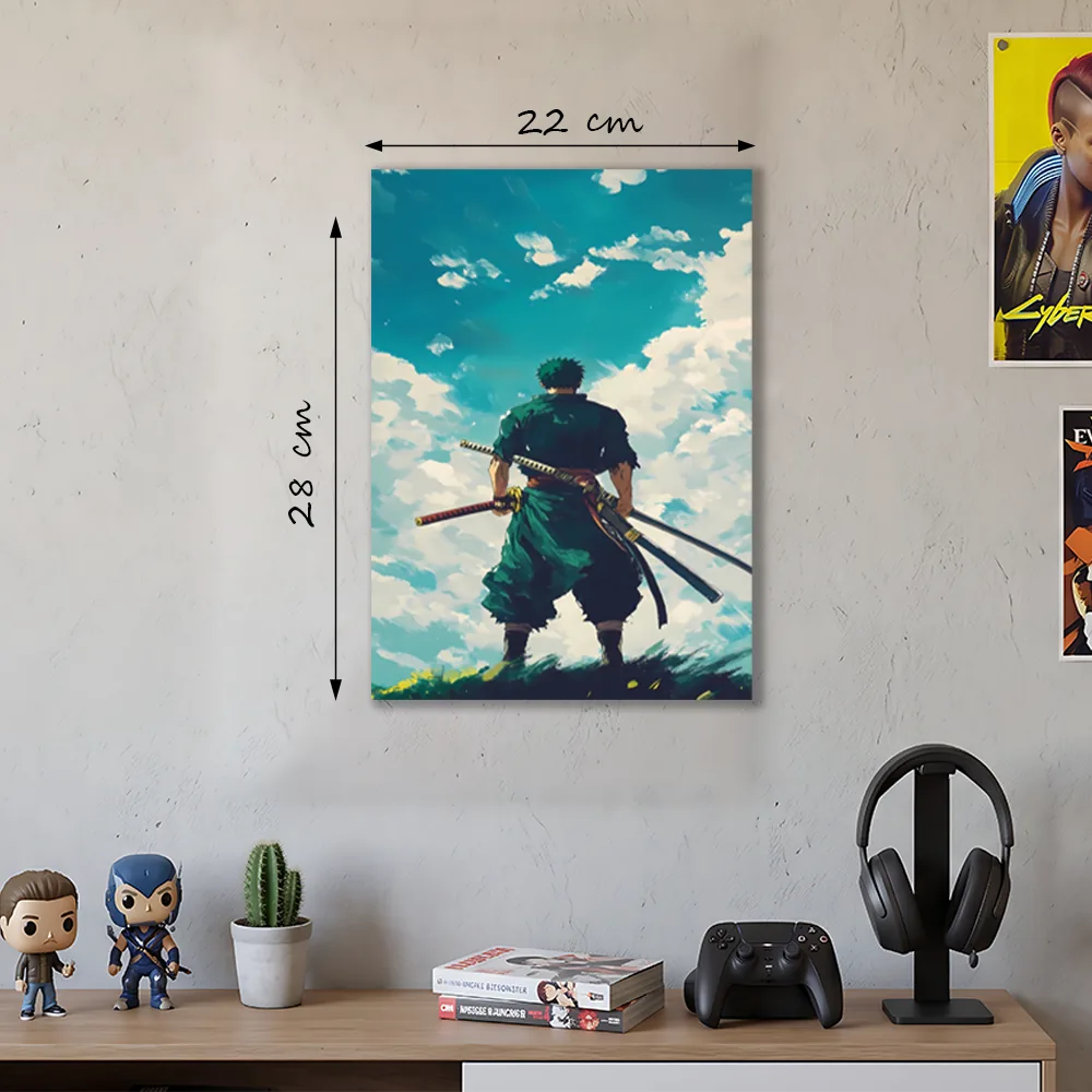 Póster Metálico Roronoa Zoro de Espaldas One Piece - Cuadro de Metal 21x28 cm - Imagen 4