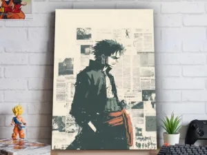 Póster Metálico Roronoa Zoro Estilo Nostalgia One Piece - Cuadro de Metal 21x28 cm