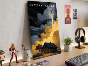 Póster Metálico Paisaje Interstellar Ciencia Ficción - Cuadro de Metal 21x28 cm