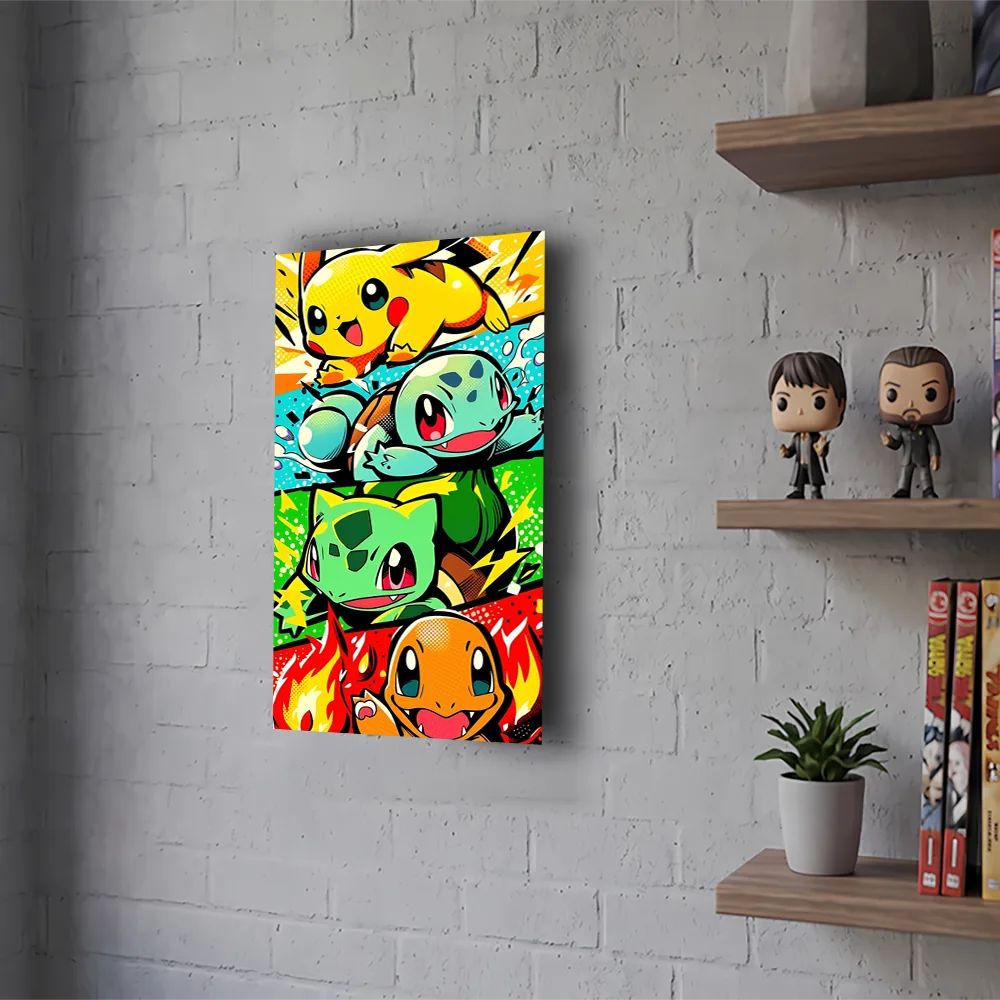 Póster Metálico Pokémon Estilo Bandas de Rock - Cuadro de Metal Parodia 21x28 cm - Imagen 2