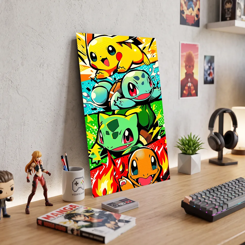 Póster Metálico Pokémon Estilo Bandas de Rock - Cuadro de Metal Parodia 21x28 cm - Imagen 4