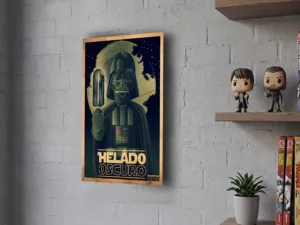 Póster Metálico Star Wars Helado del Lado Oscuro Parodia - Cuadro de Metal 21x28 cm