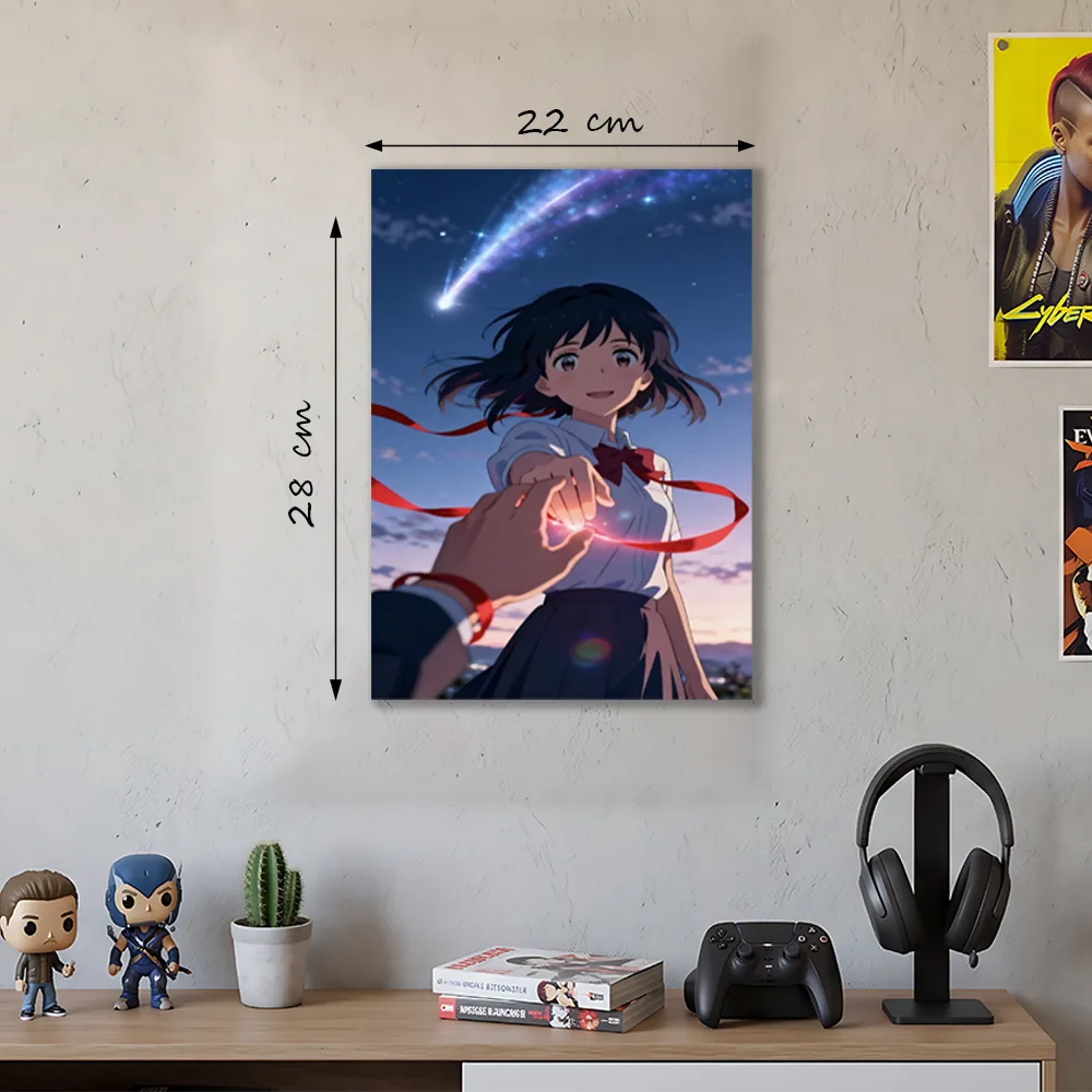 Póster Metálico Mitsuha Miyamizu Your Name Kimi no Na wa - Cuadro de Metal 21x28 cm
