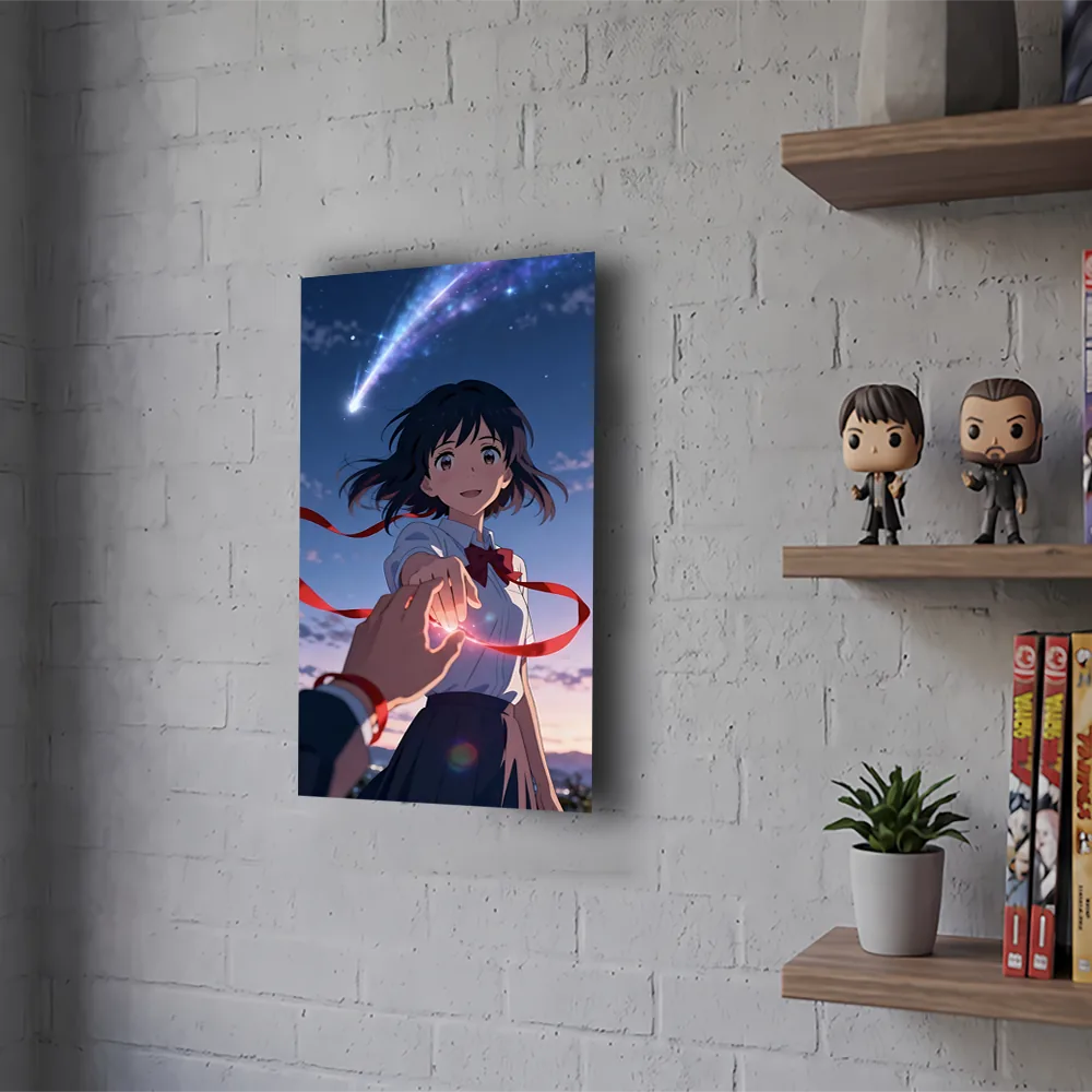 Póster Metálico Mitsuha Miyamizu Your Name Kimi no Na wa - Cuadro de Metal 21x28 cm - Imagen 2